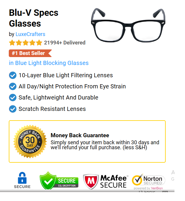 Blu-V Specs Glasses